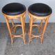 Paire 2 tabourets bistrot bar bois courbé st art deco