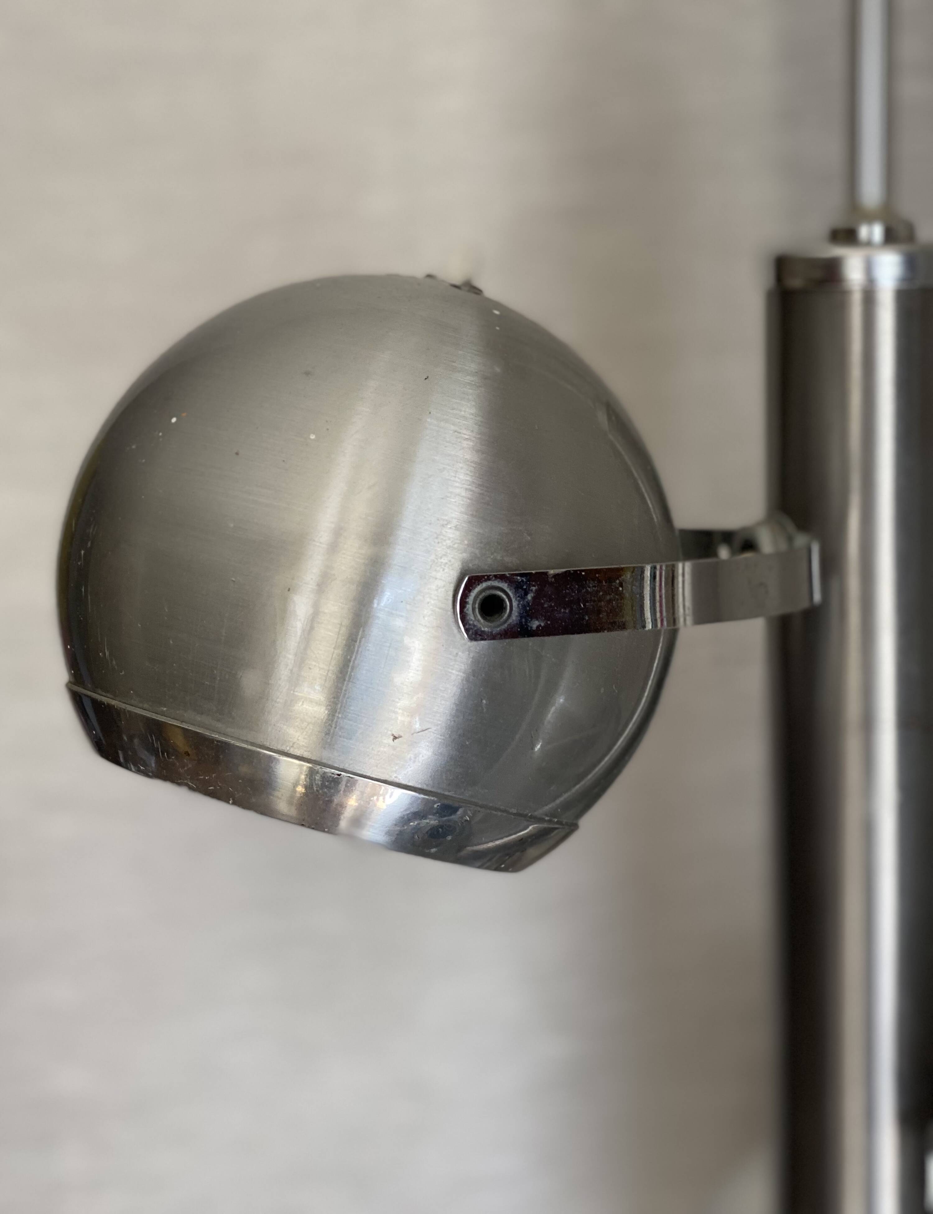 Chrome metal eye ball lustre Space Age