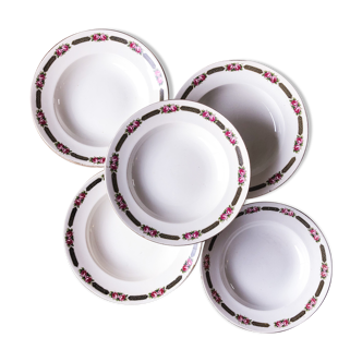 Set de 5 assiettes en faïence de Onnaing