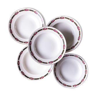 Set of 5 plates in Onnaing earthenware