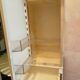 Allibert vintage toilet cabinet three mirror doors, two drawers, lamp