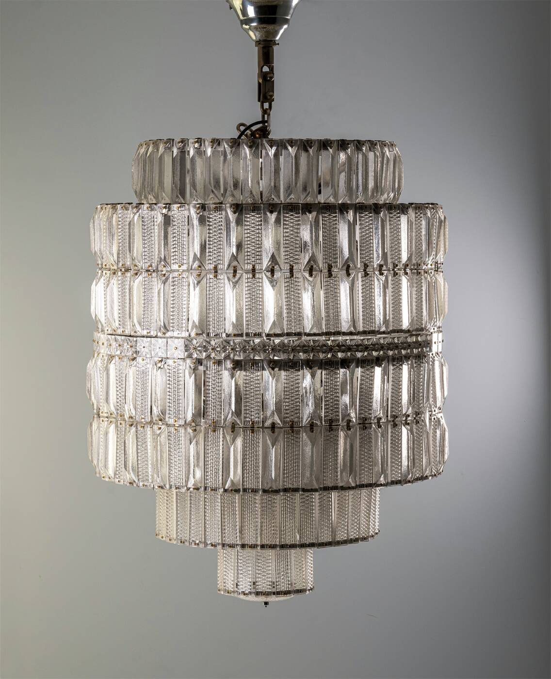 Tiered Crystal Chandelier, 1960s, Czechoslovakia