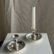 Pair of small antique silver-plated candlesticks D12 H8