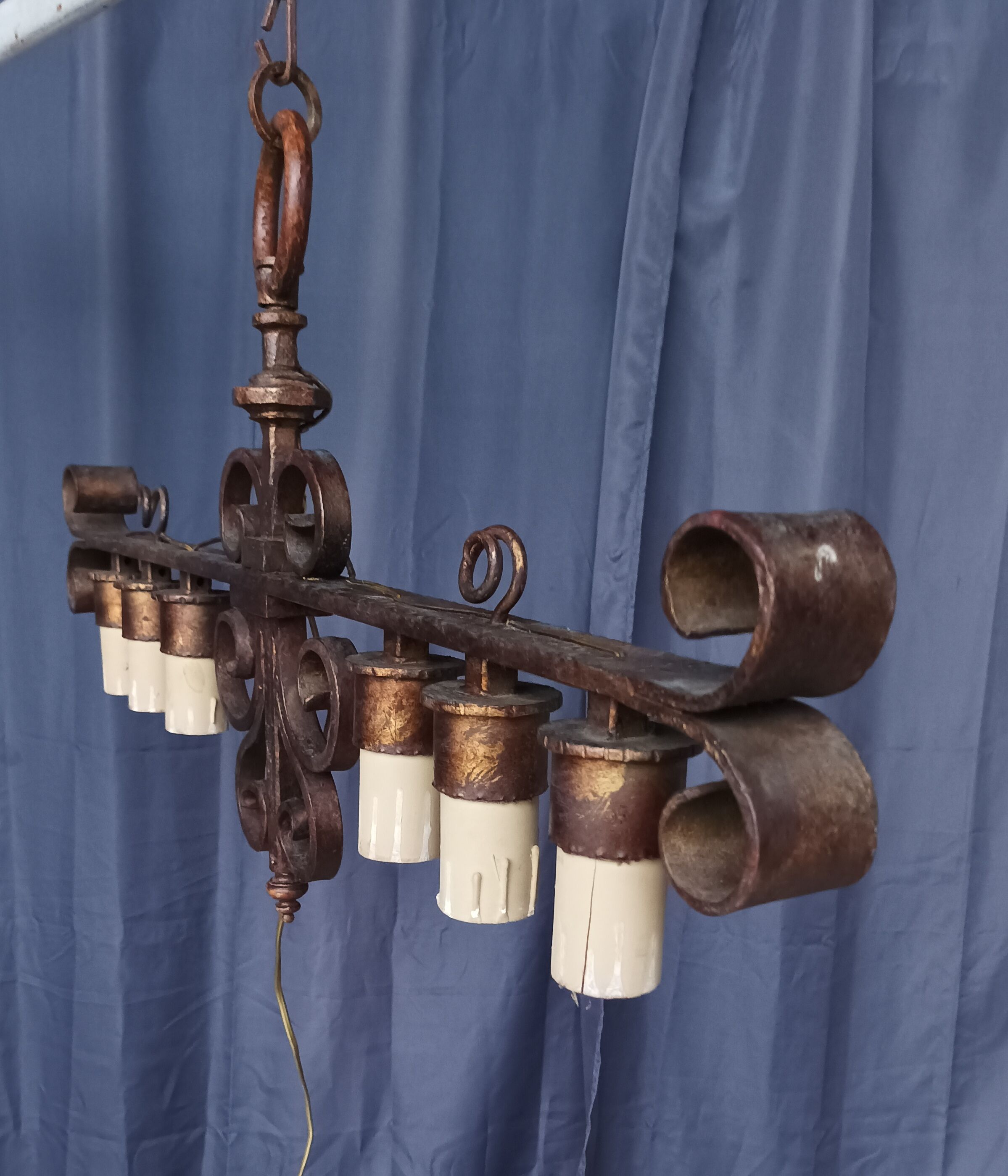 Wrought iron chandelier circa 1900