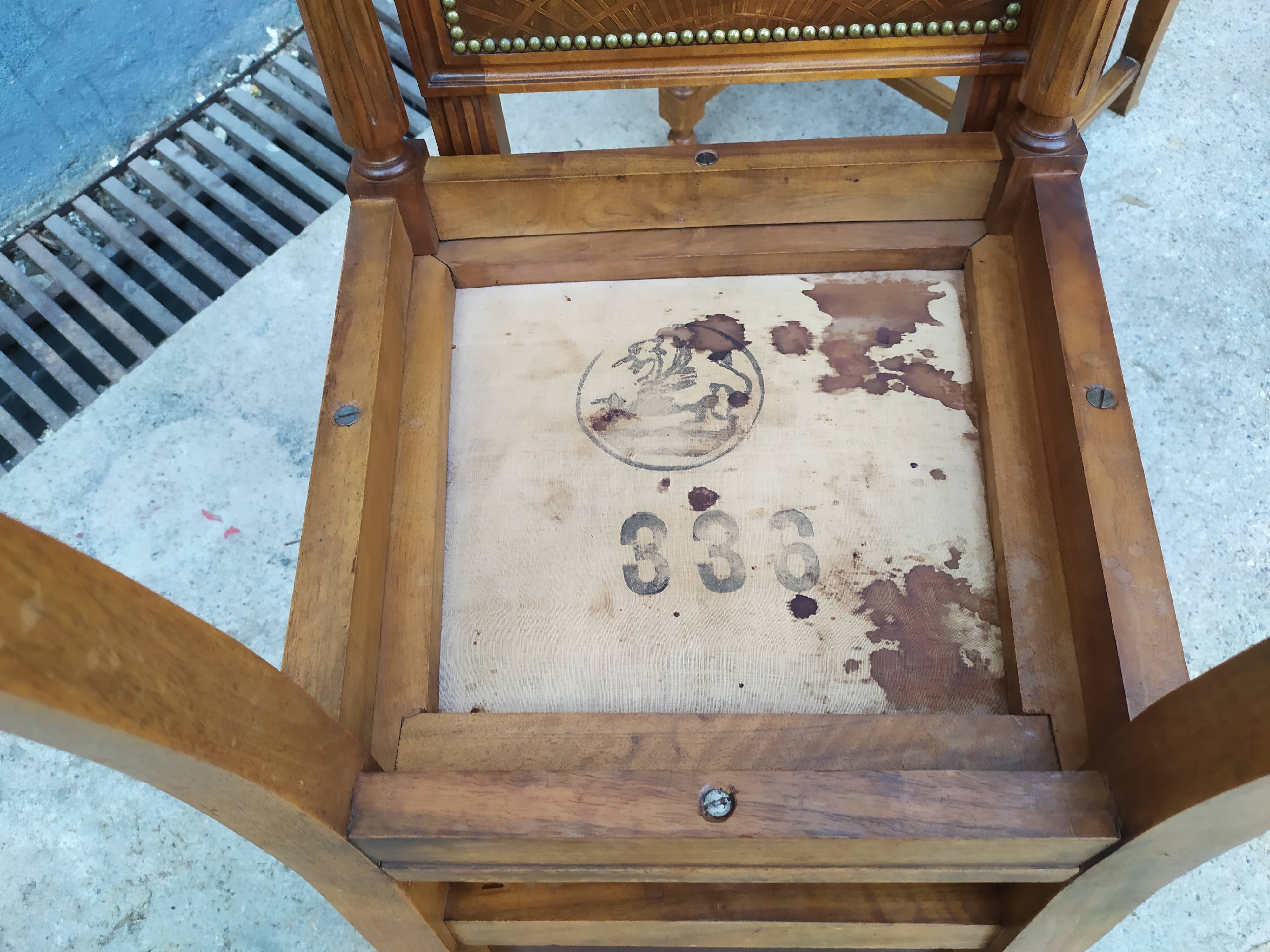 4 Louis XVI leather chairs