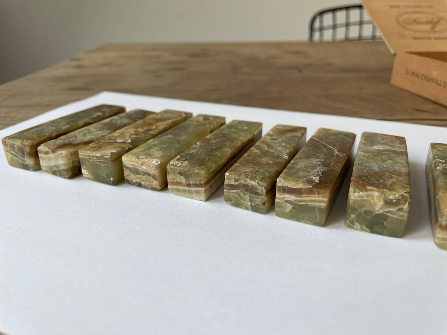 Set of 9 cutlery holders in Jade