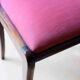 Antique wooden chair – Openwork backrest and pink-red seat