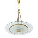 Brass and glass chandelier, 1950s