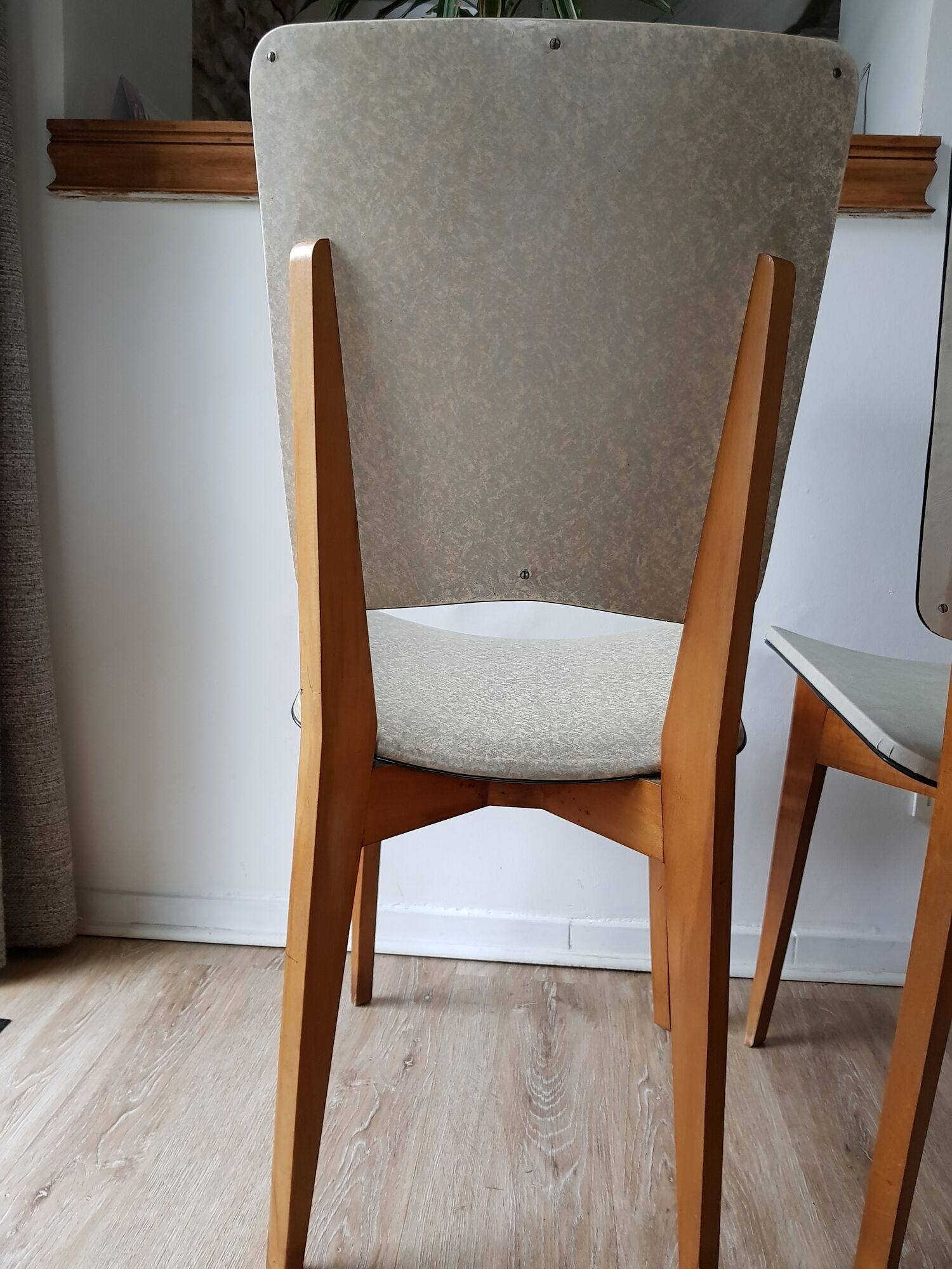 Pair of vintage Scandinavian-style skai chairs