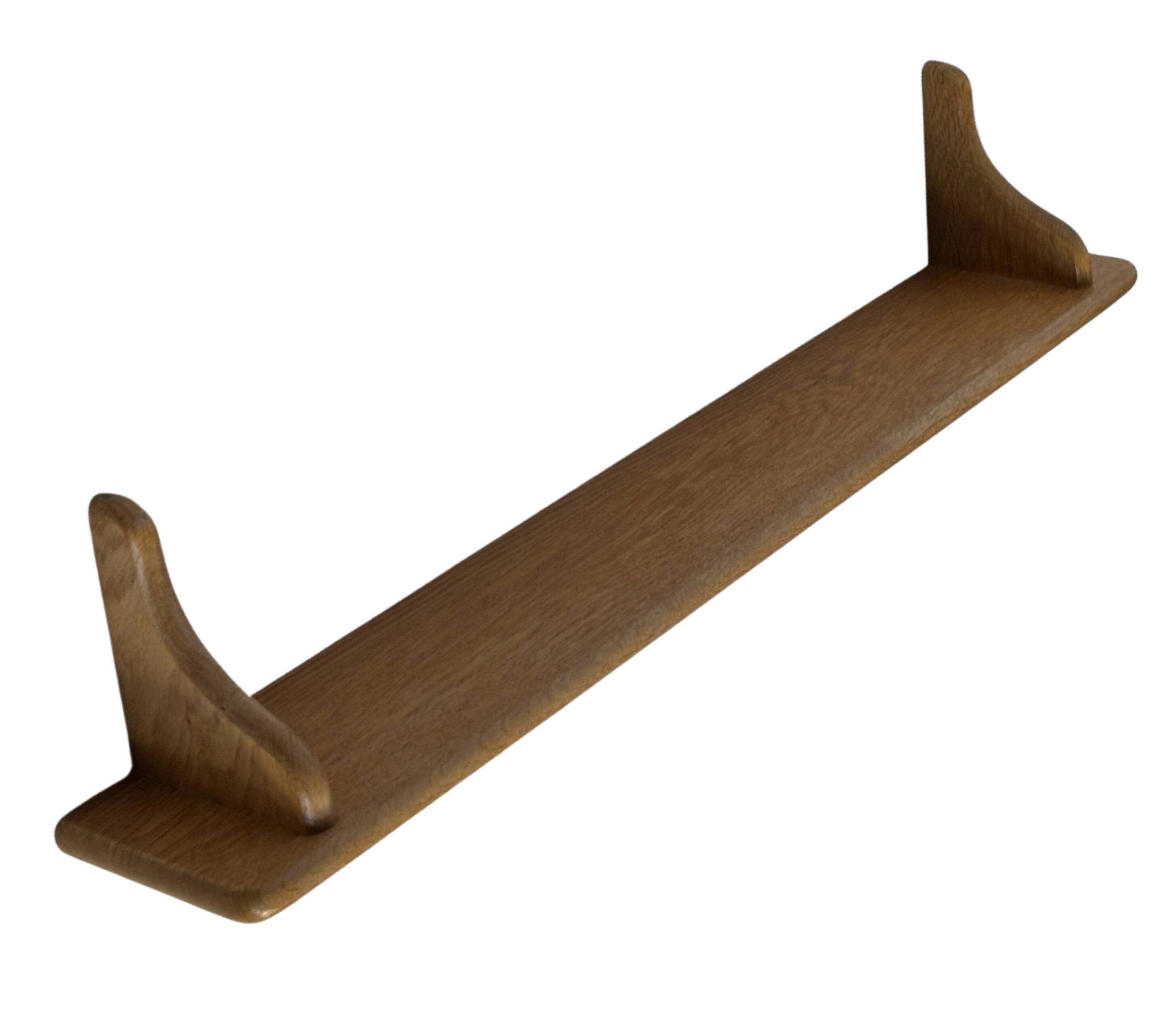 Vintage oak wall rack book shelf 1970s wood minimalist design