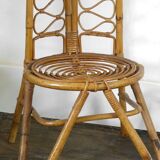 Pair of low bamboo chairs 1960
