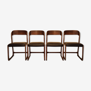 4 chaises traineau baumann