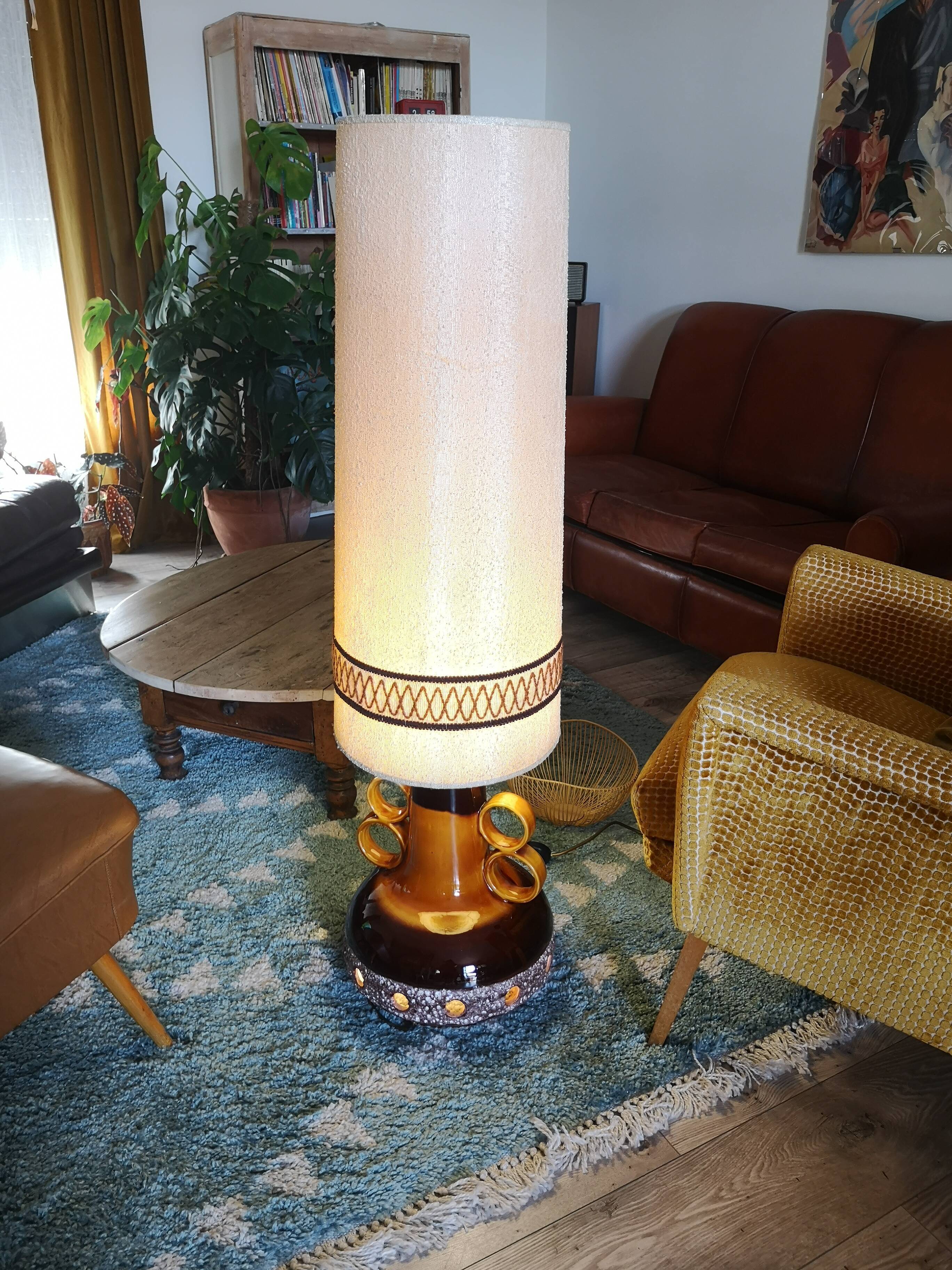 Vintage ceramic floor lamp Fat lava 1960