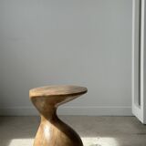 Solid wood side table (monoxyl) organic shape natural color