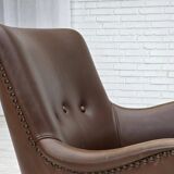 1960s, Danish armchair, furniture leather, ash wood legs.