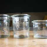 Ensemble de 3 pots vintage en verre La Conserve