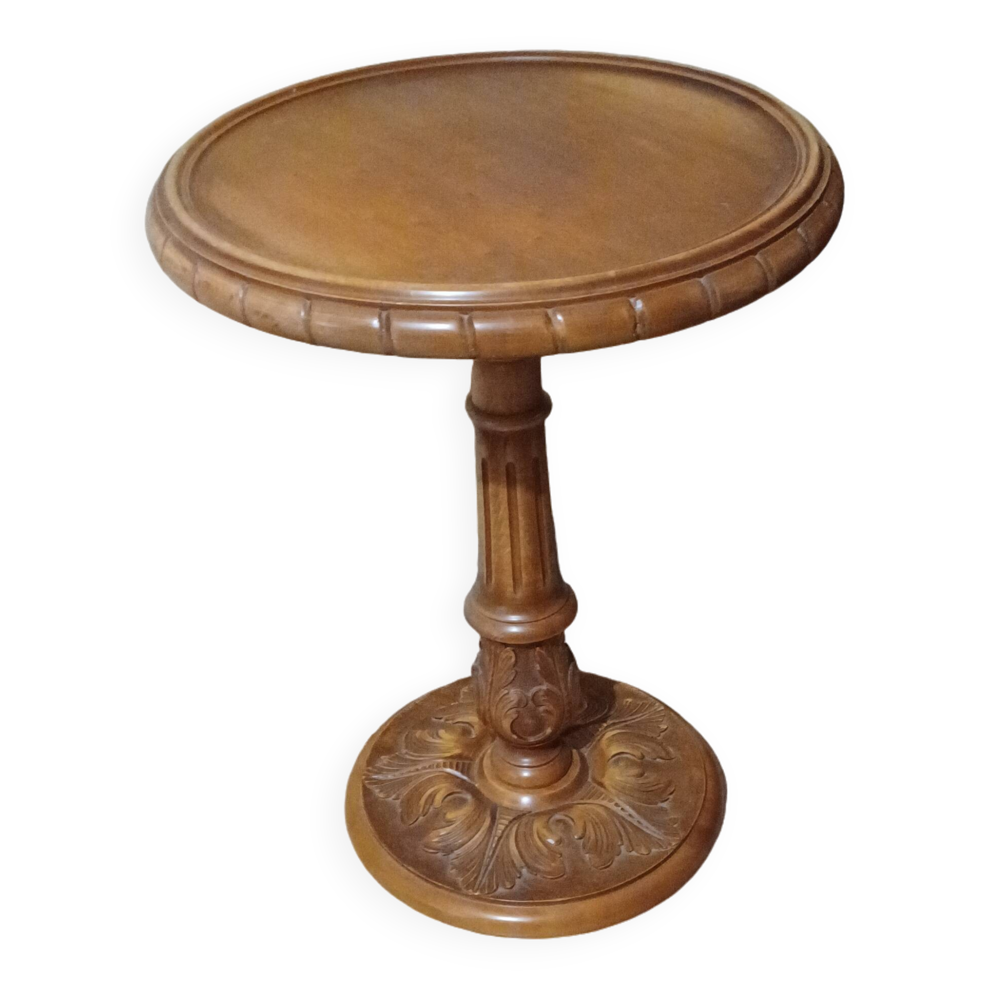 Guéridon, table d'appoint en bois suclpté
