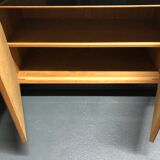 Sideboard in wood and black laque, circa 1960s