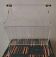 Mid century magazine rack in acrylic and brass, 1970s