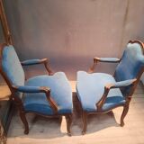 Pair of large armchairs in Louis XV style from the 19th century.