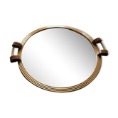 Wood and brass mirror tray 1940'