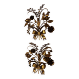Pair of gilt double wall candleholders by Hans Kögl, 1960s
