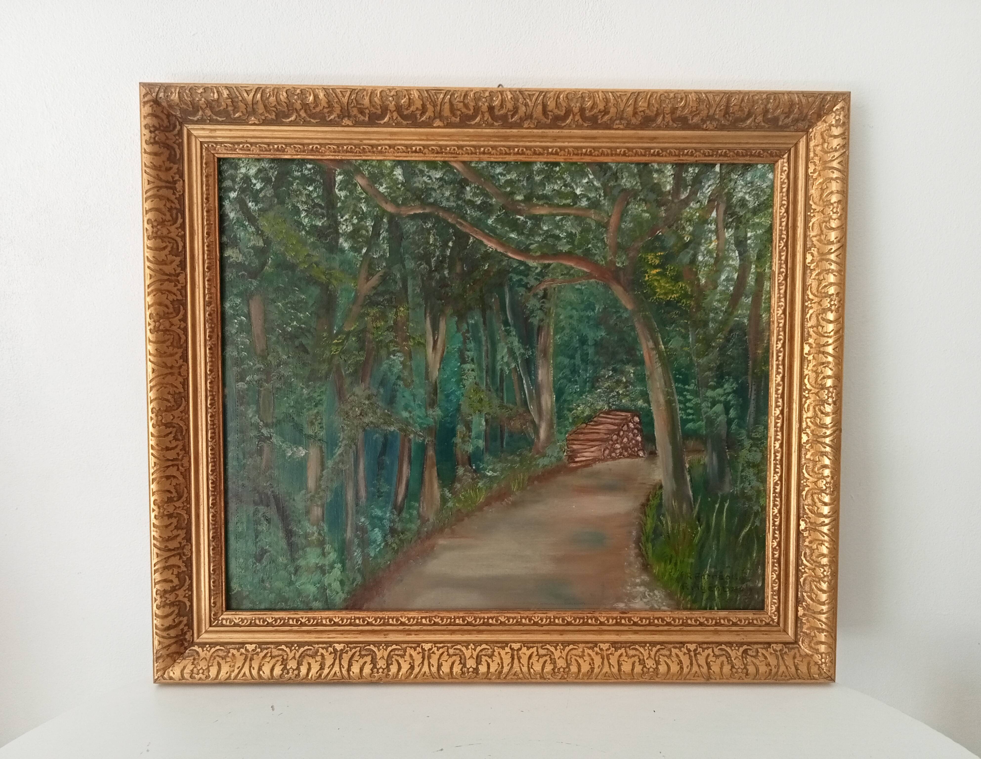 Oil painting by René Férréol Ringenbach "Chailluz Forest"