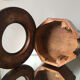 Antique mahogany wall bracket with glass lid