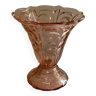 Vintage vase in pink molded glass 1960