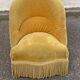Fauteuil crapaud en velours jaune moutarde du 19ème