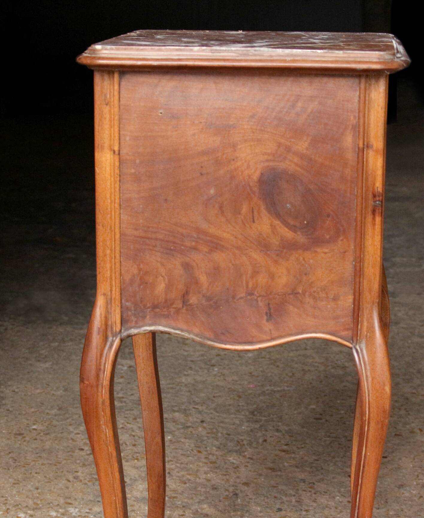 Rare a.arbey (au vieux noyer) bedside table from the beginning of the century in walnut.