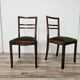 Art Decò dining chairs in walnut and fabric, 1940