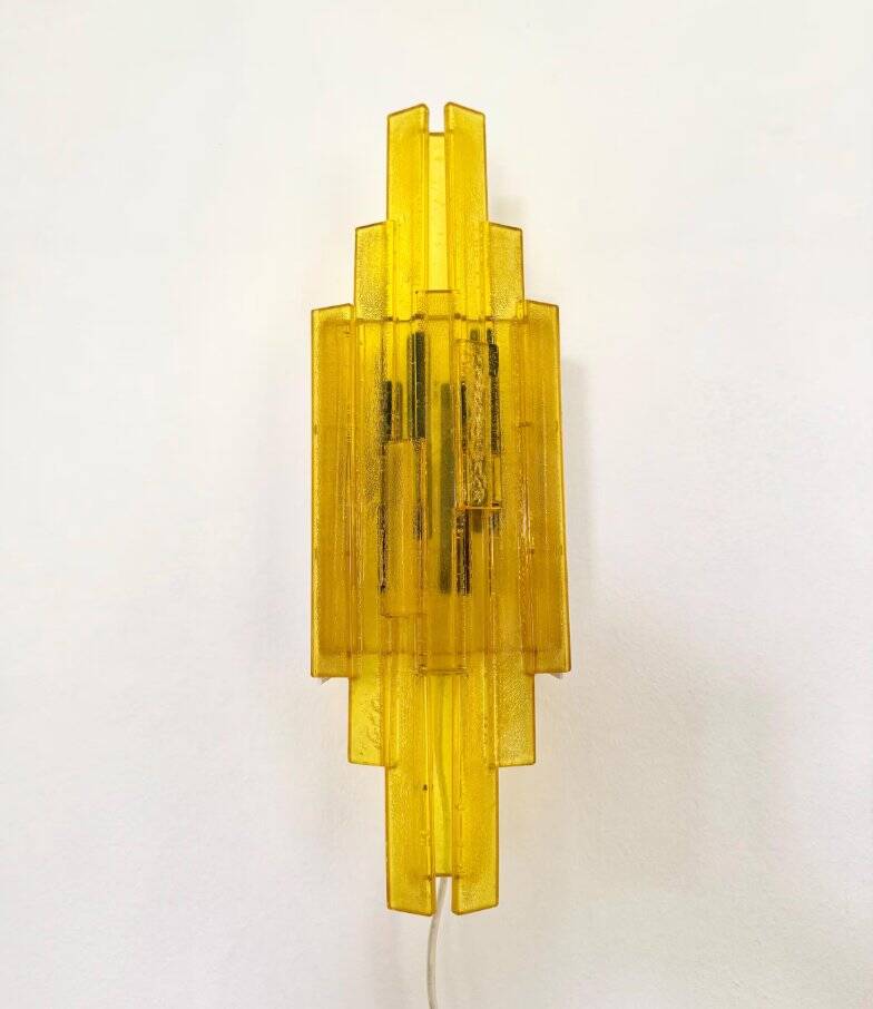 Acrylic wall lamps by Claus Bolby Cebo Industri, Denmark, 1970s, set of 2