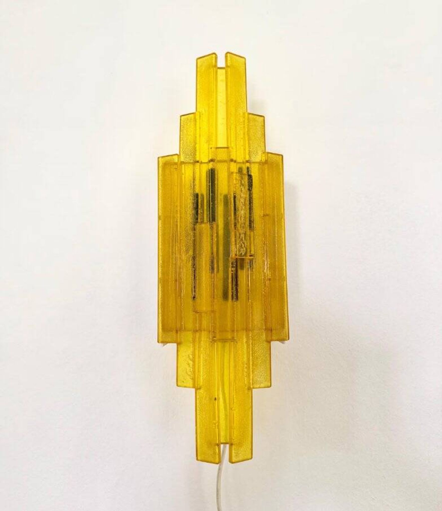 Acrylic wall lamps by Claus Bolby Cebo Industri, Denmark, 1970s, set of 2