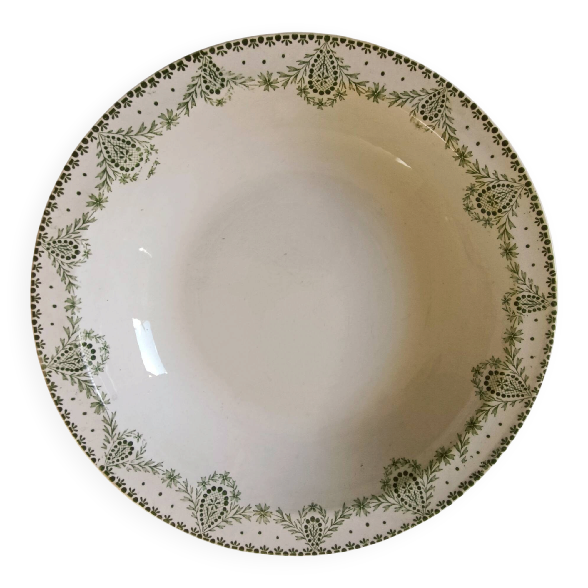 Antique deep dish in ironstone – Creil and Montereau, Brux model.