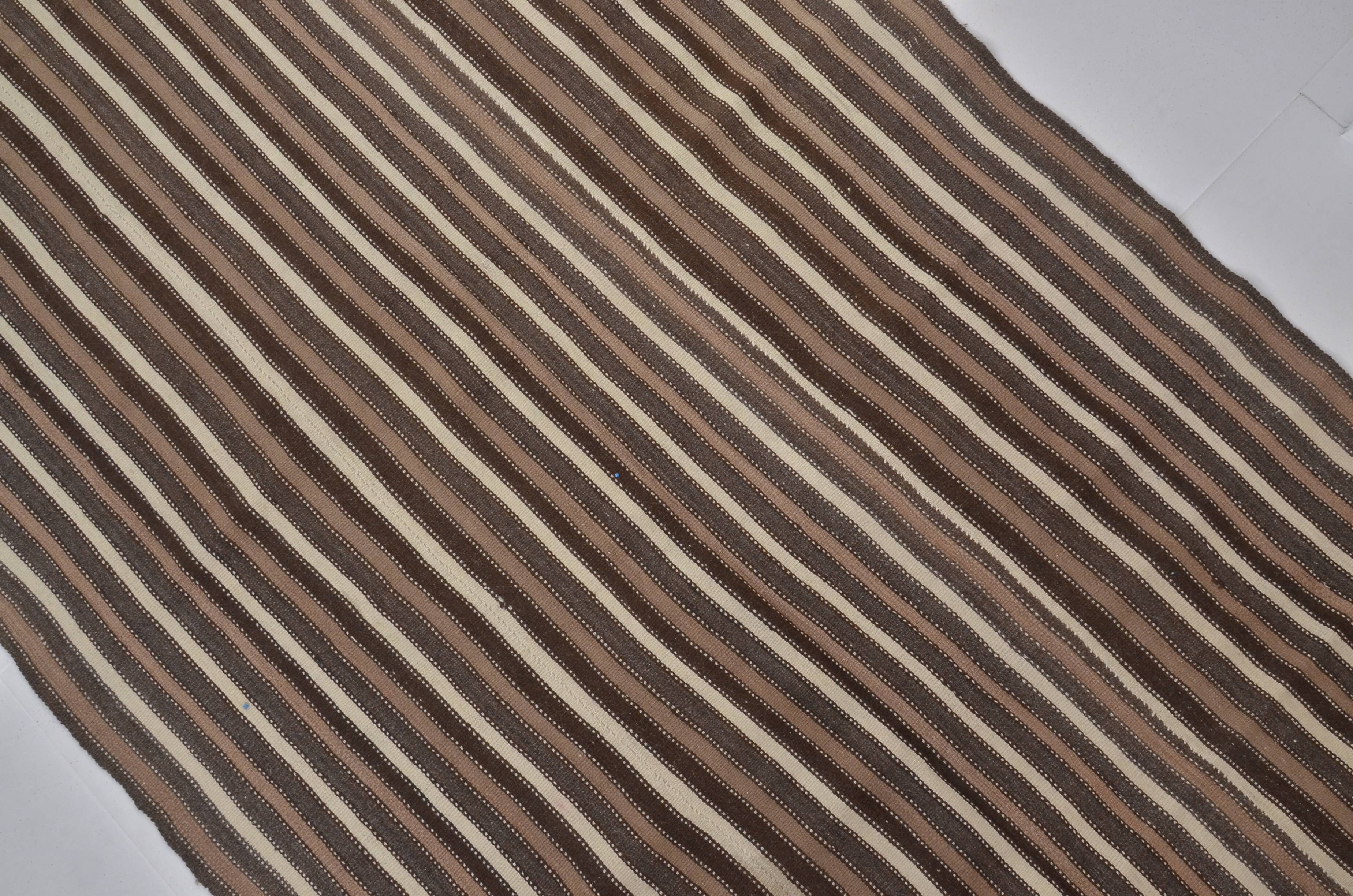Neutral Stripe Handmade Kilim Rug sku 1676