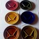 Set of 6 Sarreguemines plates for Burgundy fondue