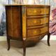 Lady's curved commode in Louis XV style, inlaid with marble – 19th century