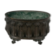 Old brass planter with brown patina