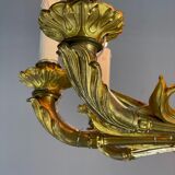 Golden bronze lustre 8 bras de lumière, france first half of the 19th century