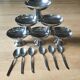 Vintage ice cream or dessert service in stainless steel