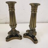 Paire de bougeoirs en bronze 19ème