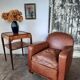 Fauteuil club en cuir , art deco