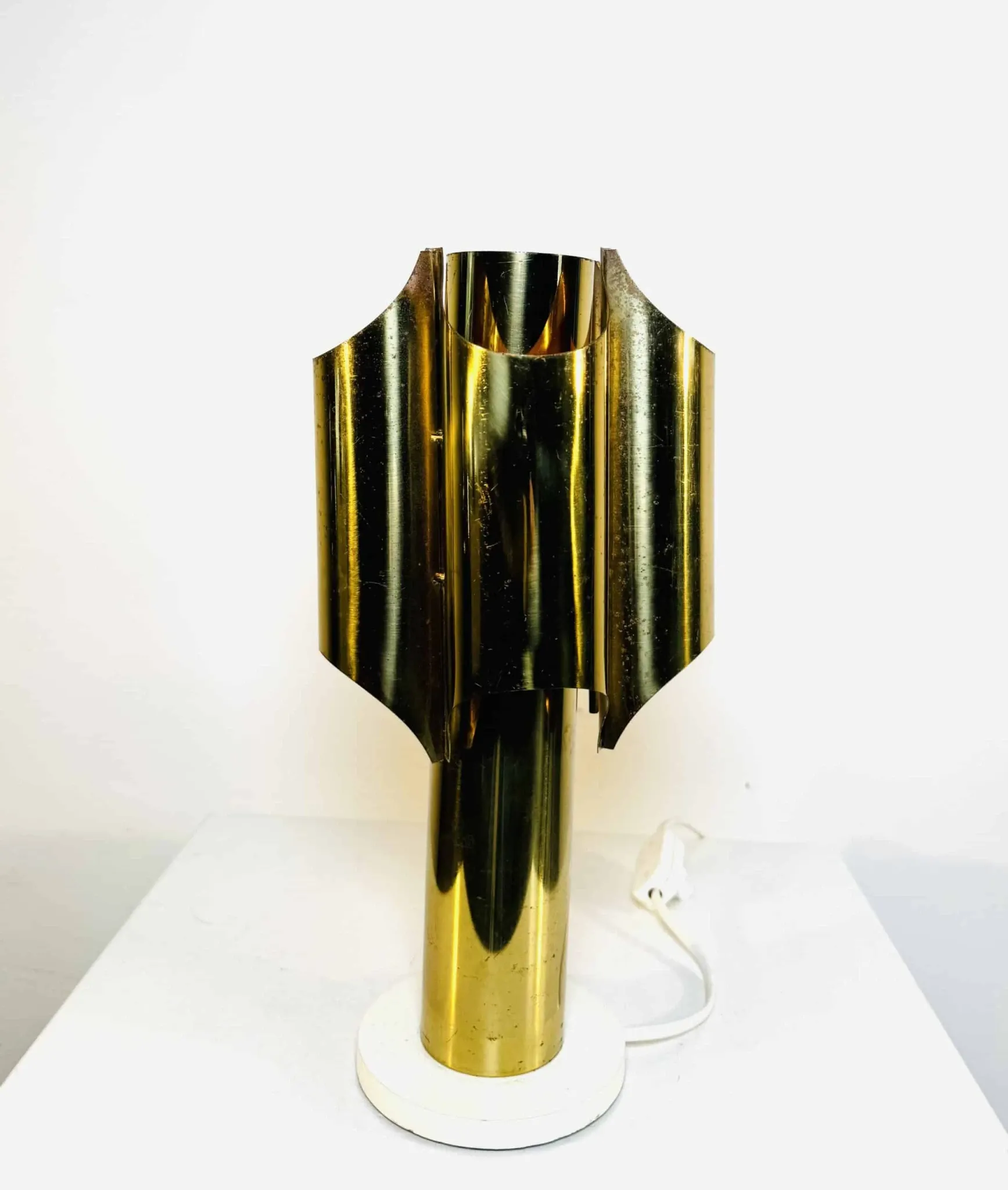 Type 742 Brass Coloured 'Orgue' Table Lamp, Possibly Maison Charles, France, 1960S
