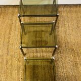 Glass and chrome nesting table