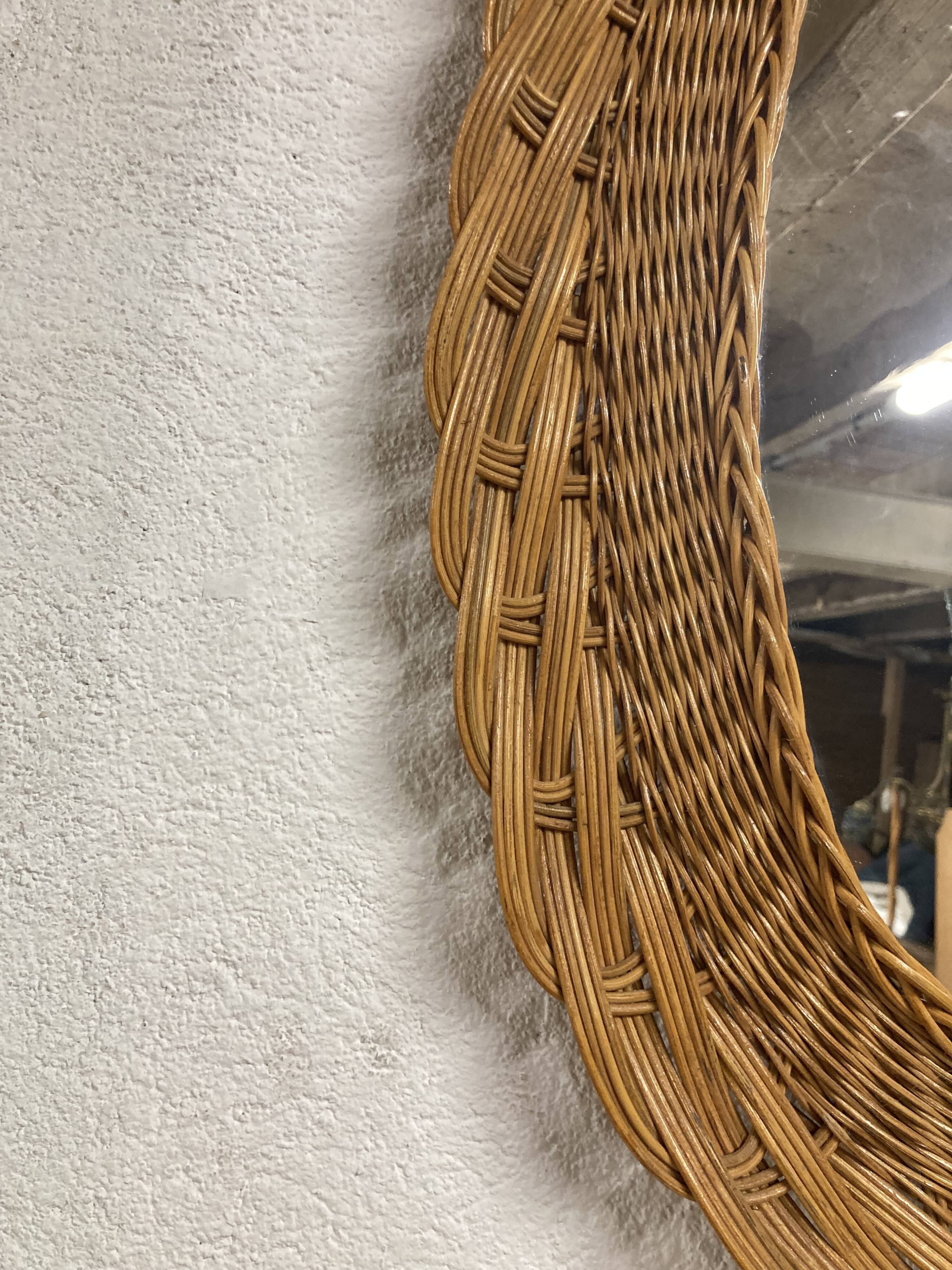 Rattan mirror 1960