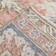 7x11 Salmon Pink & Blue Vintage Persian Rug, Large Floral Rustic Decor