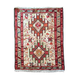 Silk Soumak rug 73x92cm