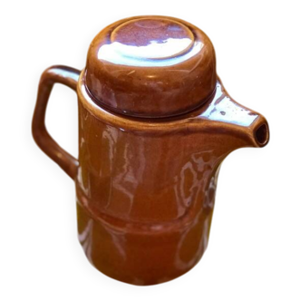 Ochre ceramic teapot