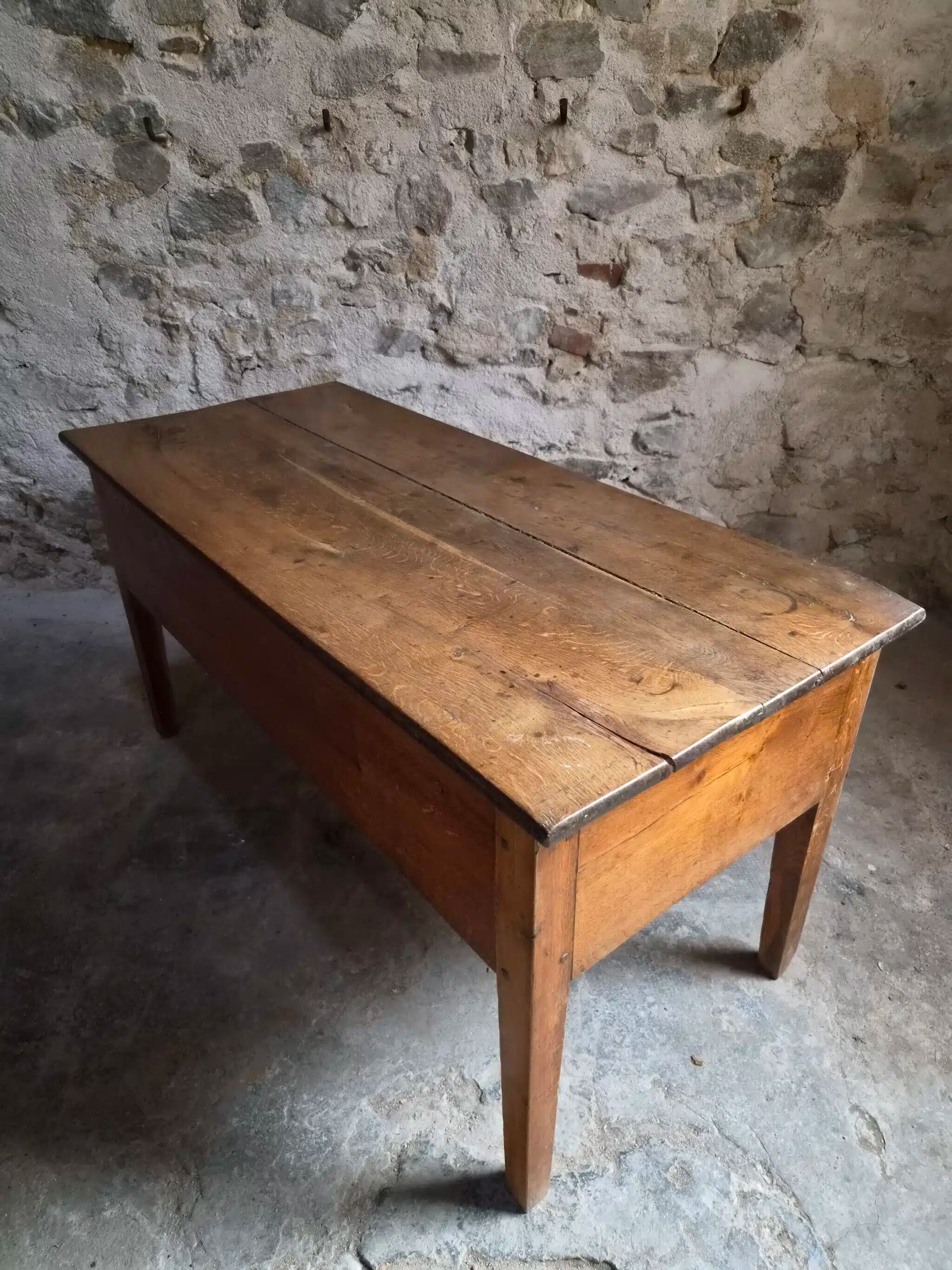 Antique oak flour chest from France, 19th century.